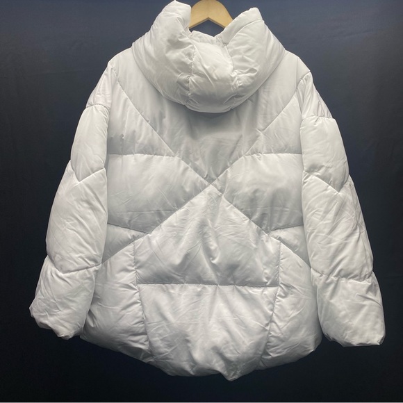 Free People White Hooded Puffer Jacket Women’s S Drawstring Bottom Pockets - Picture 2 of 15